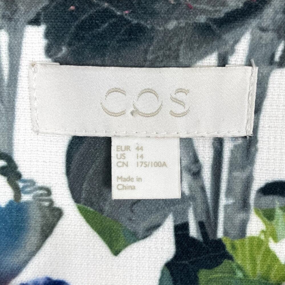 COS Jersey Knit Full Zip Bomber Jacket Floral Multi Women's Sz 14 Modern Career - Picture 5 of 13